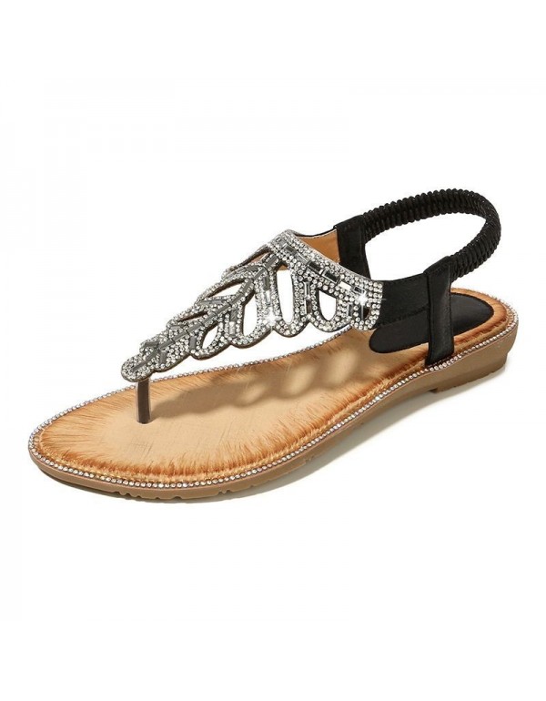 Bohemian cross border sandals exquisite leaves Rhi...