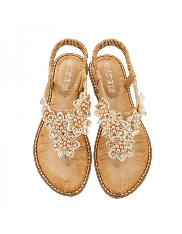 New Bohemian hand-made round head and toe sandals for women in 2019 summer