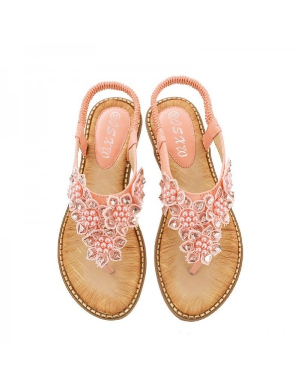 New Bohemian hand-made round head and toe sandals for women in 2019 summer