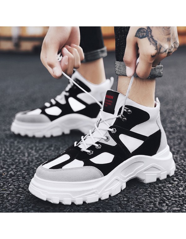 Autumn and winter 2019 new Korean high top British Retro Style Men's and women's Martin boots fashion shoes high top canvas