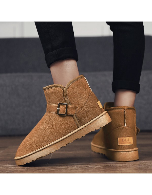 [lovers' style] winter new lovers' snow boots warm short boots thick soled Plush thick surface outdoor bread shoes