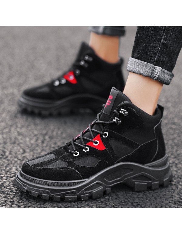 Autumn and winter 2019 new Korean high top British Retro Style Men's and women's Martin boots fashion shoes high top canvas