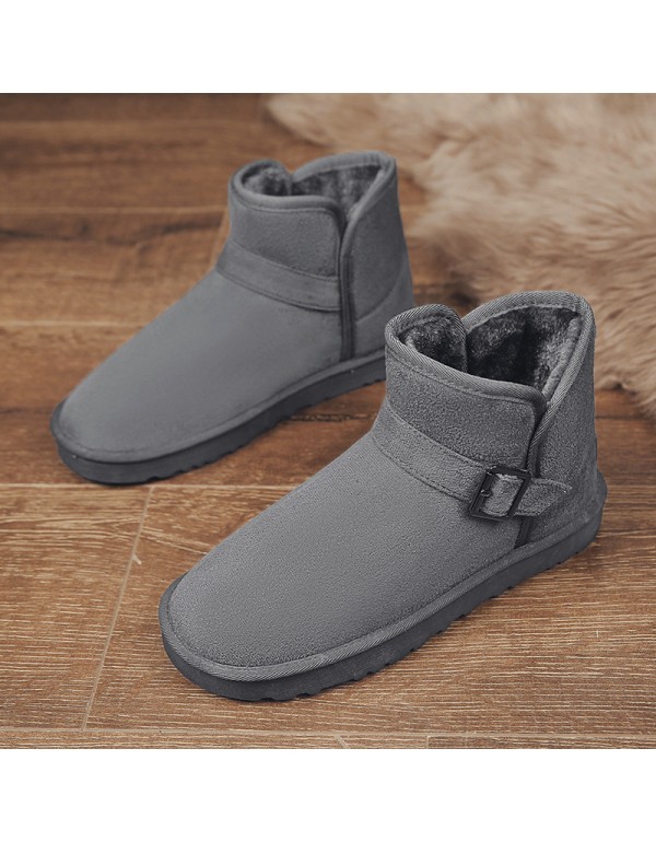 [lovers' style] winter new lovers' snow boots warm short boots thick soled Plush thick surface outdoor bread shoes