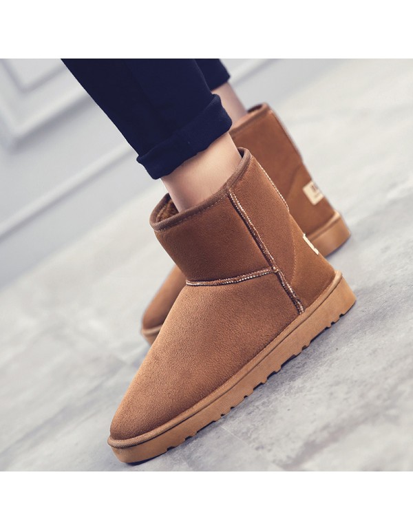 2019 new winter warm and cotton couple snow boots cross border men's and women's high barrel Plush boots leisure foreign trade 