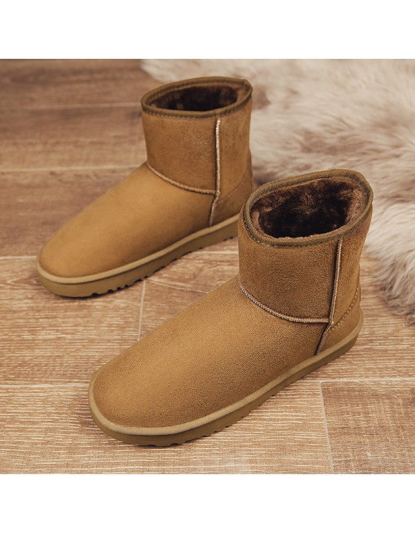 [lovers' style] winter new lovers' snow boots warm short boots thick soled Plush thick surface outdoor bread shoes