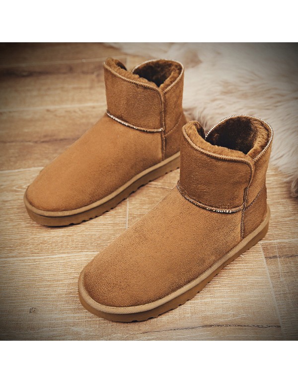 [lovers' style] winter new lovers' snow boots warm short boots thick soled Plush thick surface outdoor bread shoes