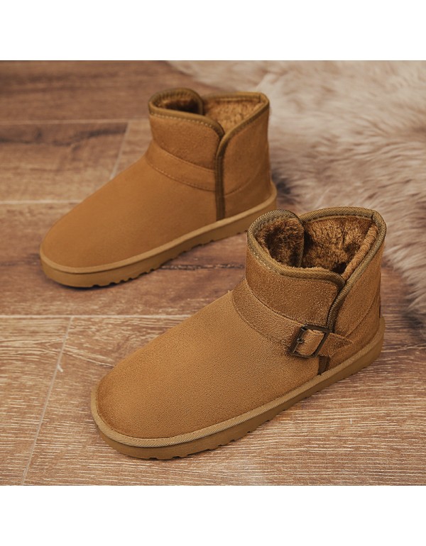 [lovers' style] winter new lovers' snow boots warm short boots thick soled Plush thick surface outdoor bread shoes