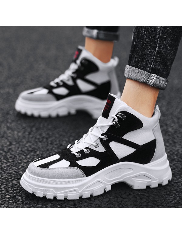 Autumn and winter 2019 new Korean high top British Retro Style Men's and women's Martin boots fashion shoes high top canvas