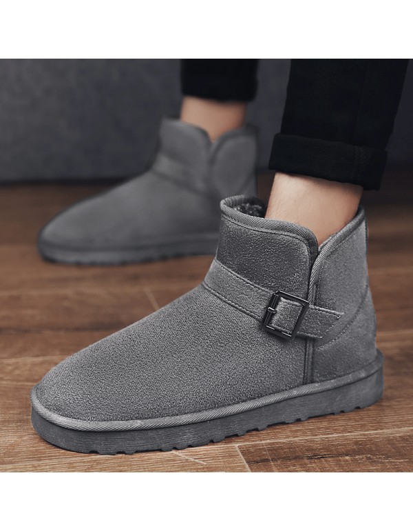 [lovers' style] winter new lovers' snow boots warm short boots thick soled Plush thick surface outdoor bread shoes