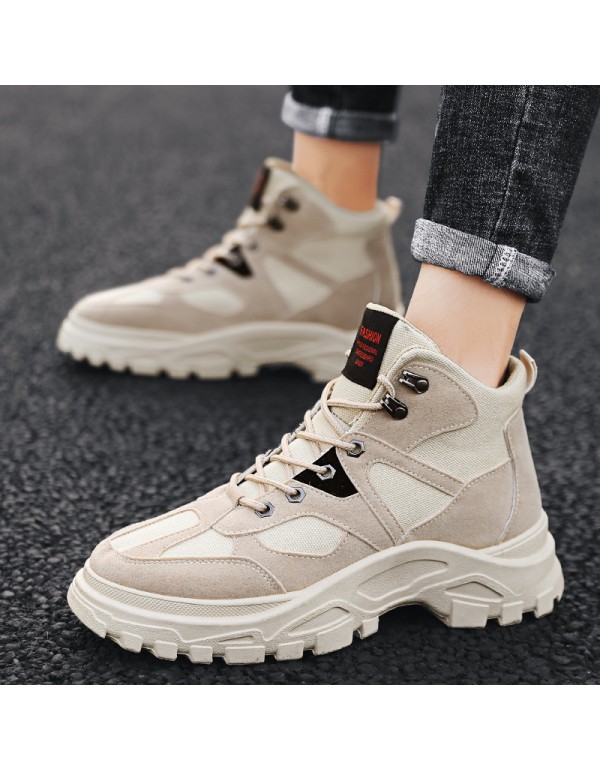 Autumn and winter 2019 new Korean high top British Retro Style Men's and women's Martin boots fashion shoes high top canvas