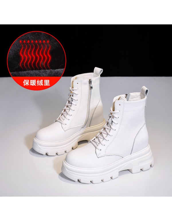 Martin boots women's shoes invisible increase by 8cm British style 2021 spring and autumn new small summer short boots