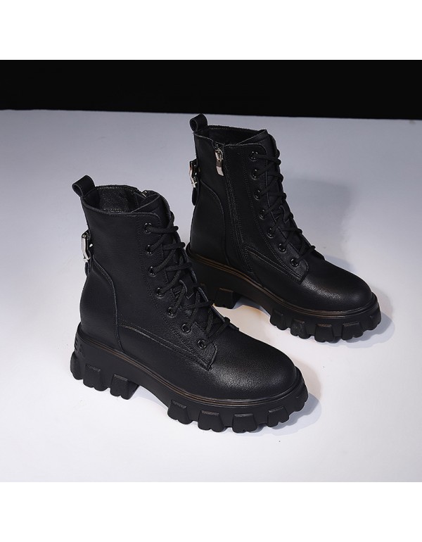 2021 autumn and winter new Martin boots women's inner high women's shoes small women's shoes retro British boots