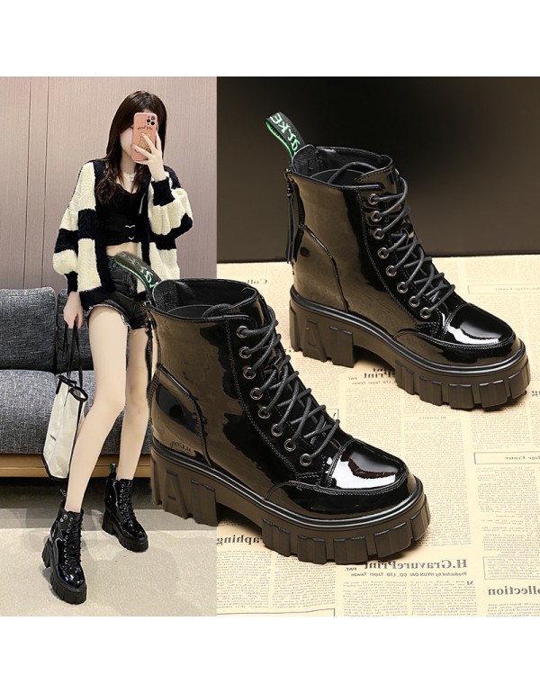 Inner heightening Martin boots summer thin women's shoes 2021 new short boots British style single shoes spring and autumn single boots