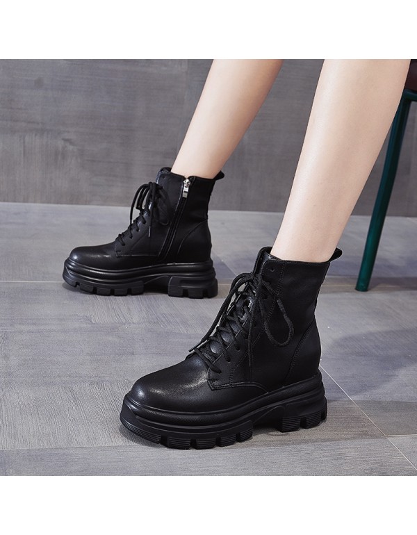 Martin boots women's shoes invisible increase by 8cm British style 2021 spring and autumn new small summer short boots
