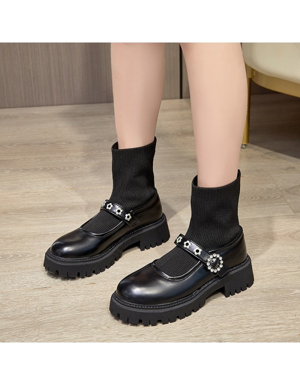 Elastic socks boots women's thick soles 2021 sprin...