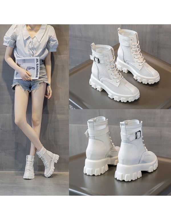 2021 summer new mesh Martin boots women's thick so...