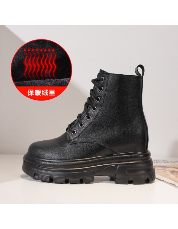 Martin boots women's shoes increased by 8cm British style 2020 autumn and winter new small size short boots