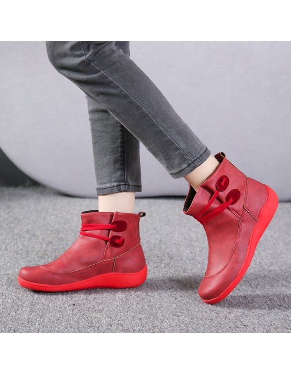 Quick sale large foreign trade boots children's new flat bottomed round head in autumn and winter 2020 European and American fashion Martin boots and plush short boots
