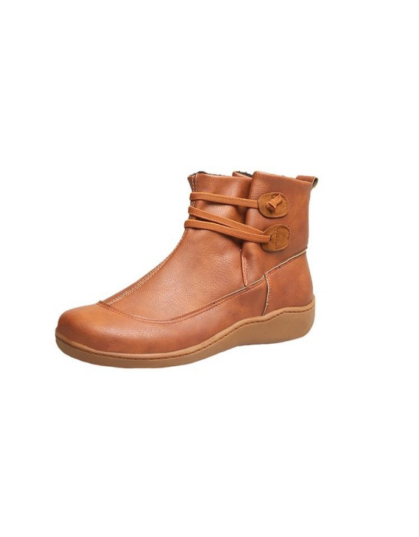 Quick sale large foreign trade boots children's new flat bottomed round head in autumn and winter 2020 European and American fashion Martin boots and plush short boots