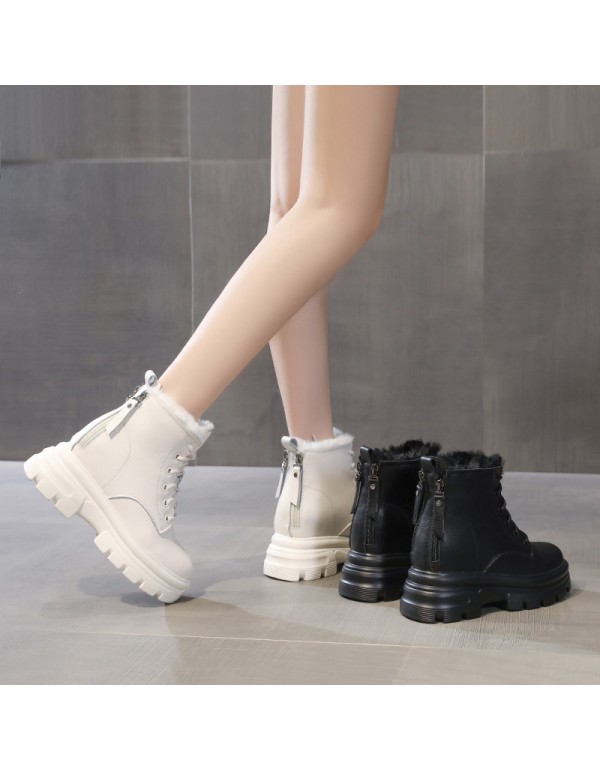 Boots children 2020 new autumn shoes thick soled short boots autumn and winter British Wind inner height Martin boots Plush