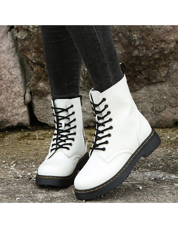 Large size Martin boots women 2021 new autumn and winter flat bottomed thick bottomed foreign trade short boots women's British short boots