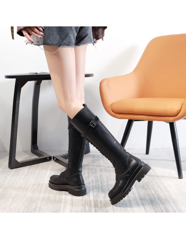 Long boots women's knee thick bottom 2021 autumn and winter new thin Martin women's boots high tube thick heel small Knight boots
