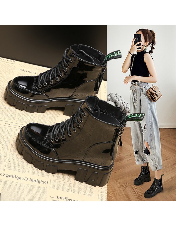 Inner heightening Martin boots summer thin women's shoes 2021 new short boots British style single shoes spring and autumn single boots