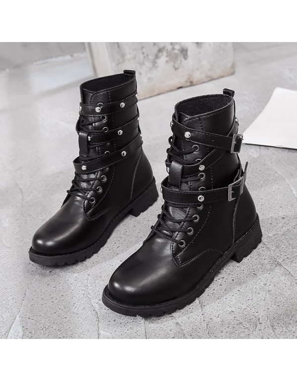 Boots children 2020 autumn and winter new flat bottomed thick heel Martin boots high top Knight boots large short boots foreign trade women's shoes