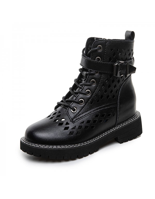 2021 spring new mesh breathable Martin boots women's thick bottom inner increase Korean side zipper buckle women's Boots