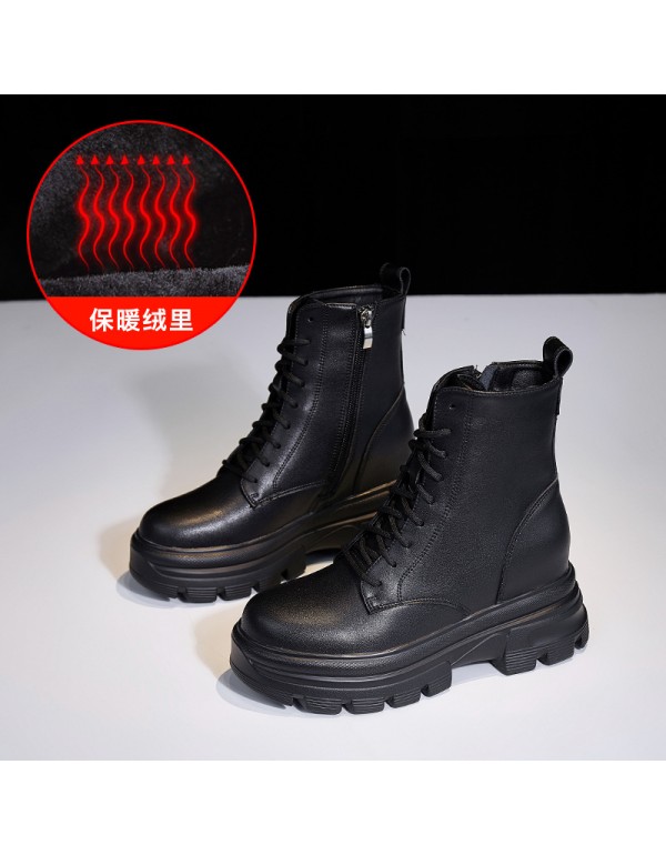 Martin boots women's shoes invisible increase by 8cm British style 2021 spring and autumn new small summer short boots