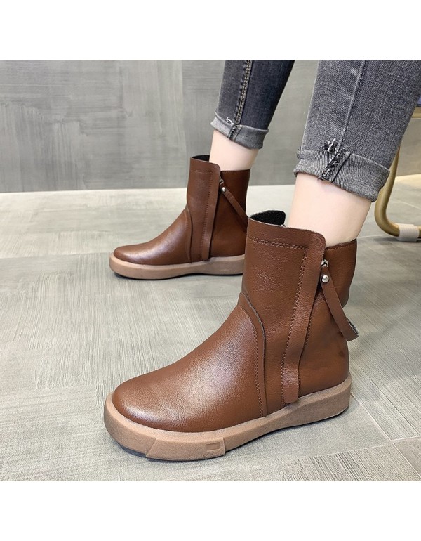 Cross border large size boots children 2021 new flat bottomed round head Martin boots fashion popular short boots female manufacturer wholesale
