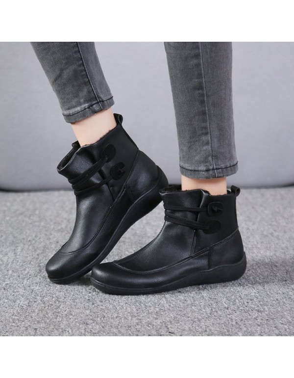 Quick sale large foreign trade boots children's new flat bottomed round head in autumn and winter 2020 European and American fashion Martin boots and plush short boots