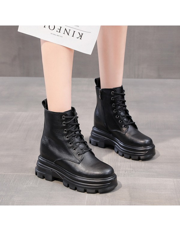 Martin boots women's shoes increased by 8cm British style 2020 autumn and winter new small size short boots