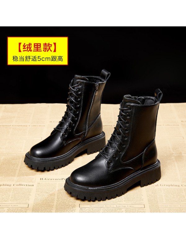 Martin boots children 2021 new spring and autumn single boots net red thin boots British style thick soled short boots with plush hair