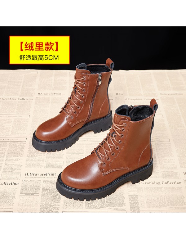 Martin boots women's shoes 2021 new thick heel short boots fashion thick soled spring and autumn single boots British Wind boots