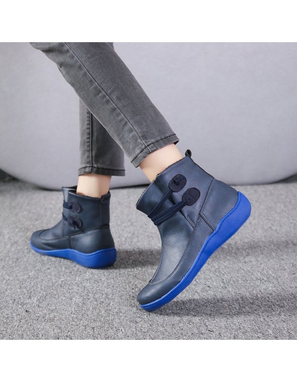 Quick sale large foreign trade boots children's new flat bottomed round head in autumn and winter 2020 European and American fashion Martin boots and plush short boots