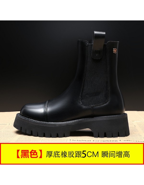 Wenzhou manufacturer's chimney boots women's spring and autumn single boots sleeve thick soled Martin boots 2021 new Chelsea boots short boots