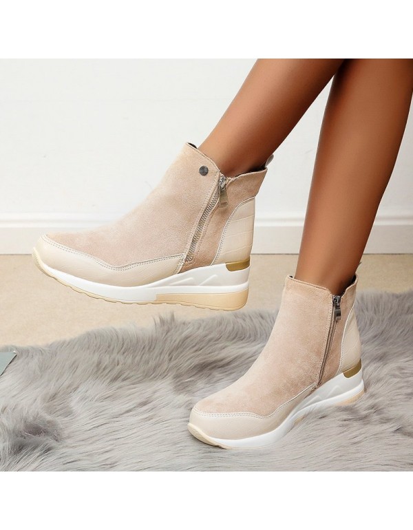 Cross border express high-heeled short boots women 2021 new thick soled winter women's boots large foreign trade increased short boots women