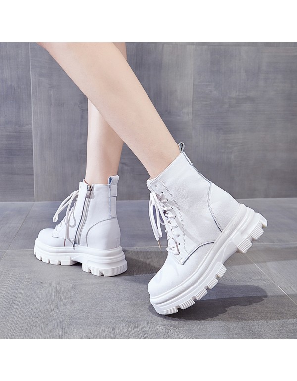 Martin boots women's shoes invisible increase by 8cm British style 2021 spring and autumn new small summer short boots