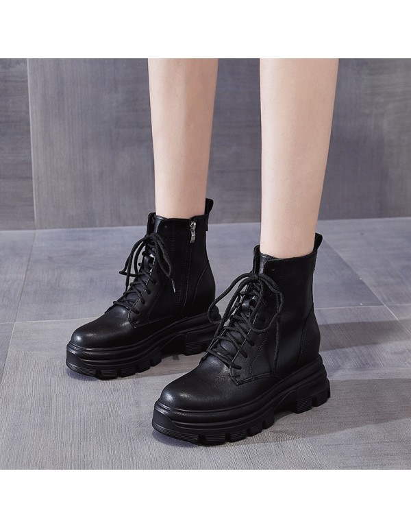 Martin boots women's shoes invisible increase by 8cm British style 2021 spring and autumn new small summer short boots