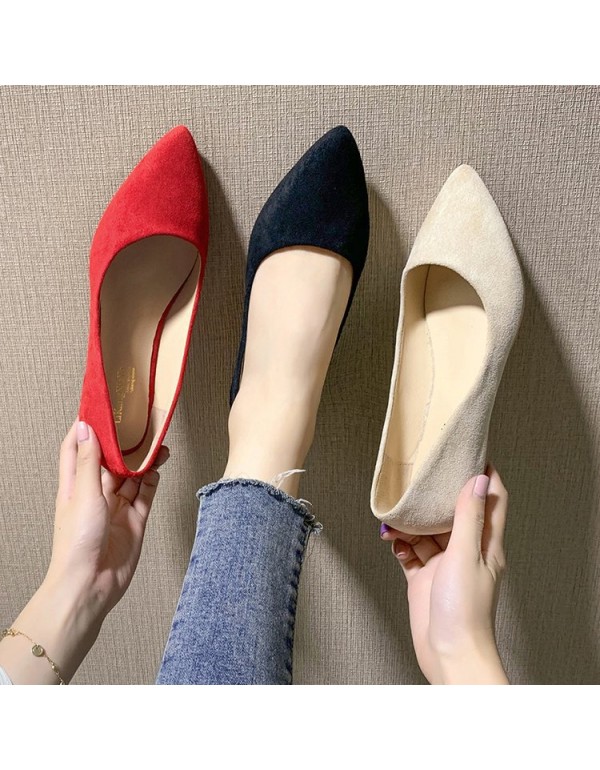 2021 spring new Korean version pointed flat sole s...
