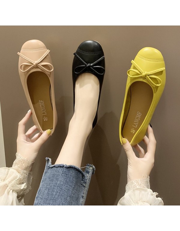 2021 spring new women's shoes Korean round head sh...