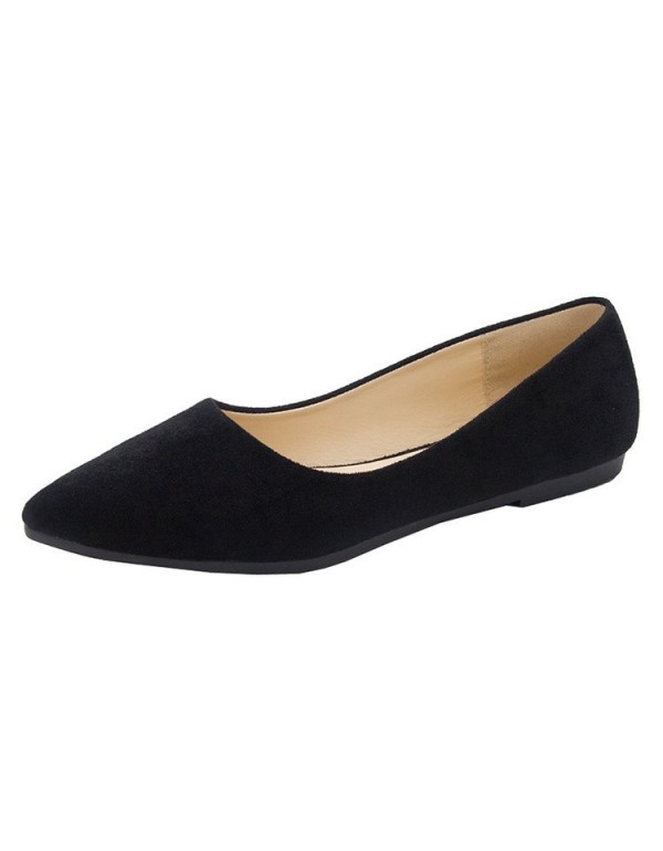 2021 spring new Korean version pointed flat sole single shoes women's comfortable light mouth black professional women's shoes wholesale