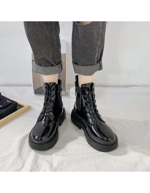 Martin boots female new thin fashion British style thick bottom 100 net red student short boots female in spring and autumn 2021