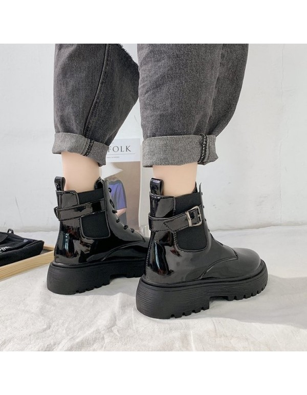 Martin boots female new thin fashion British style thick bottom 100 net red student short boots female in spring and autumn 2021