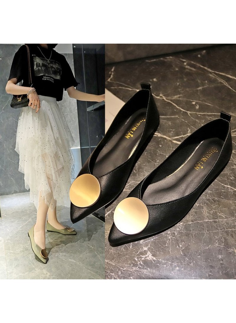 2021 spring new pointed shallow mouth flat shoes w...