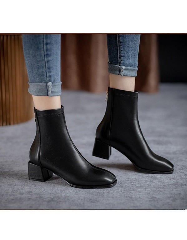 Hanban fashion boots autumn 2021 new elastic thin boots children's thick heel bare boots Chelsea short boots fashion women's Boots