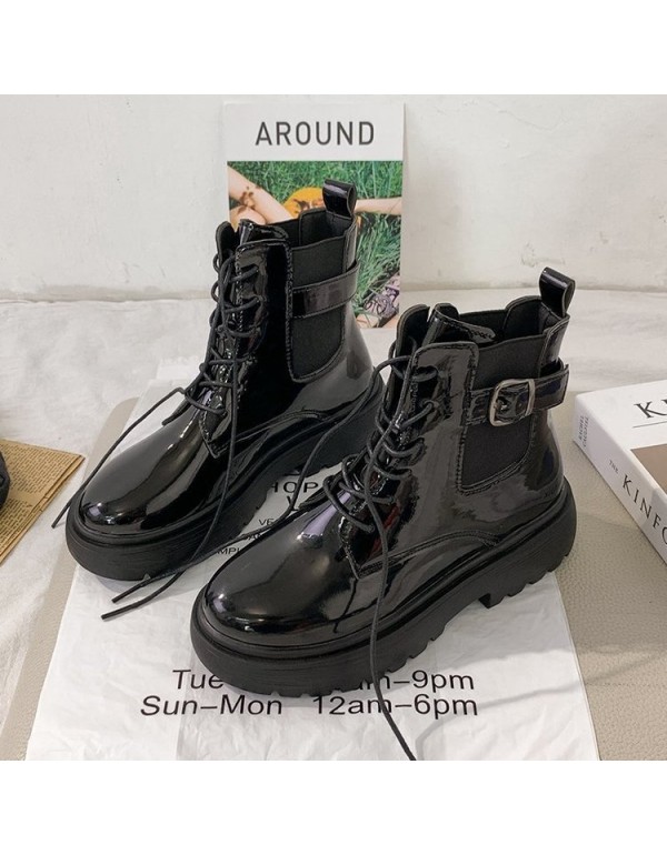 Martin boots women's British style 2021 new thick soled leisure boots fashion show feet small black motorcycle short boots