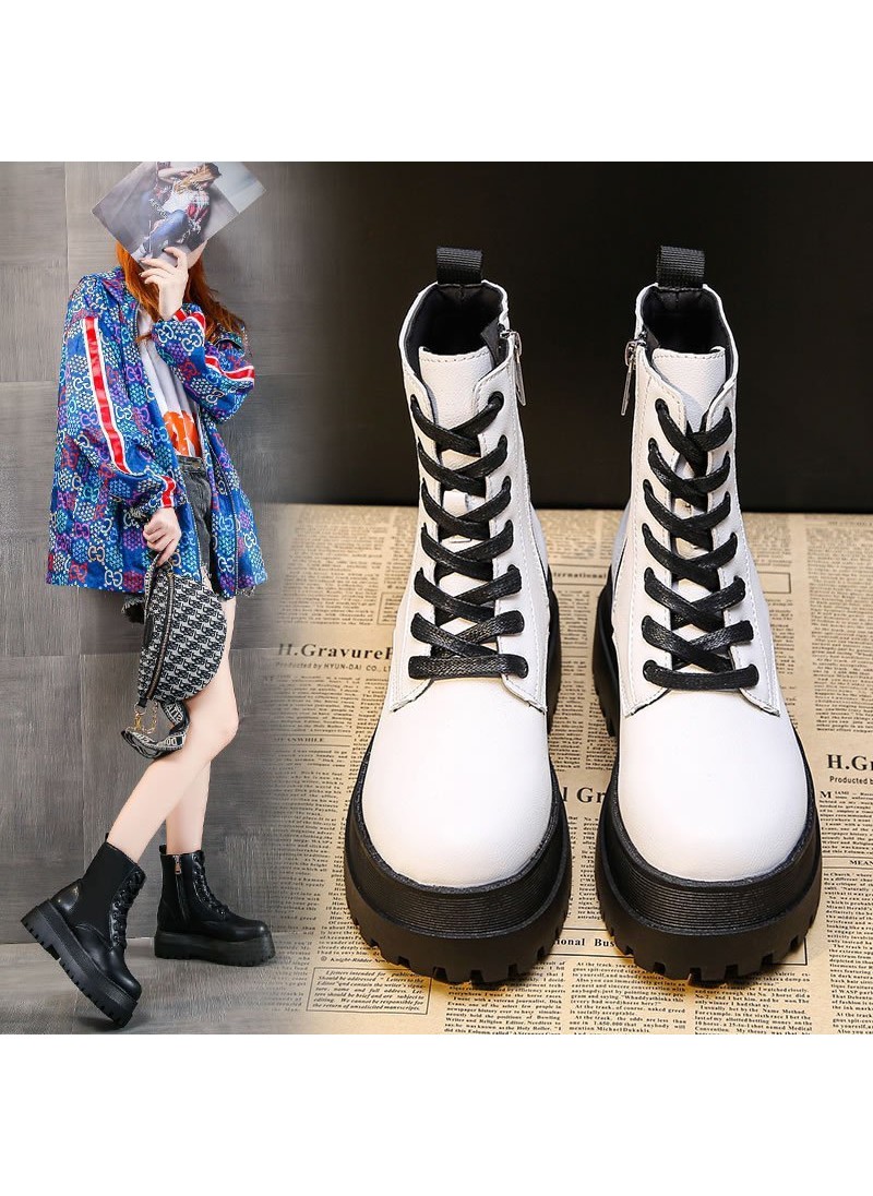 2021 autumn and winter new British short boots wom...