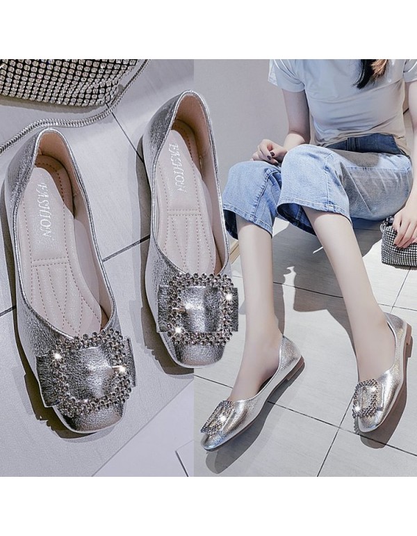 Wholesale of new Korean flat sole single shoes, sq...